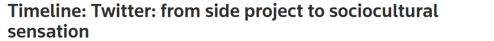 Twitter headline showing off it's success